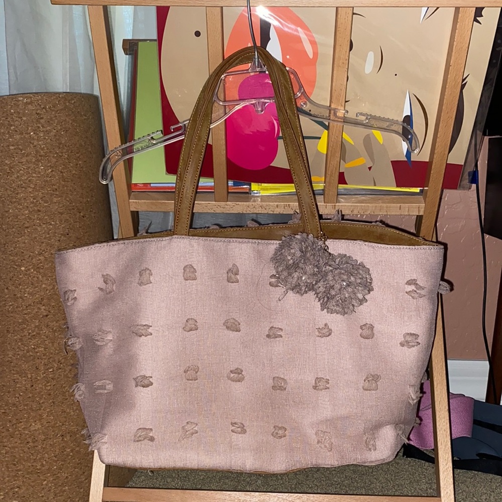 Mauve pink beach summer tote bag